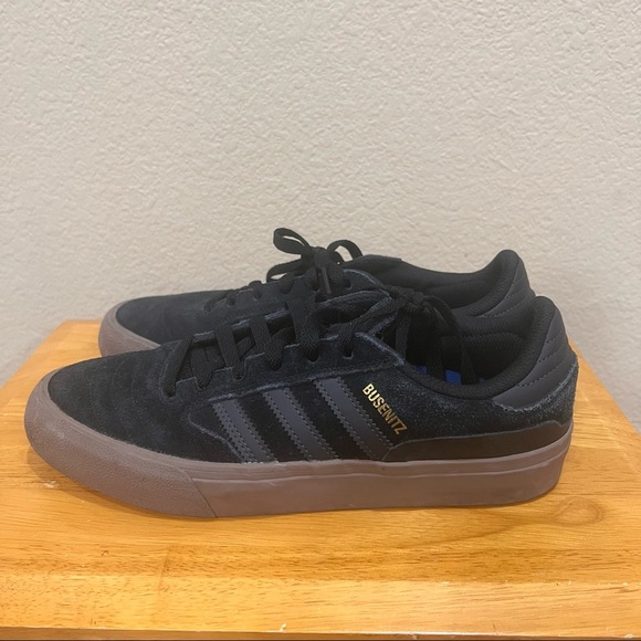 ADIDAS BUSENITZ SIZE 8 PRO SUEDE SHOES BLACK BROWN SKATES STREETWEAR PREPPY EUC - Picture 5 of 10